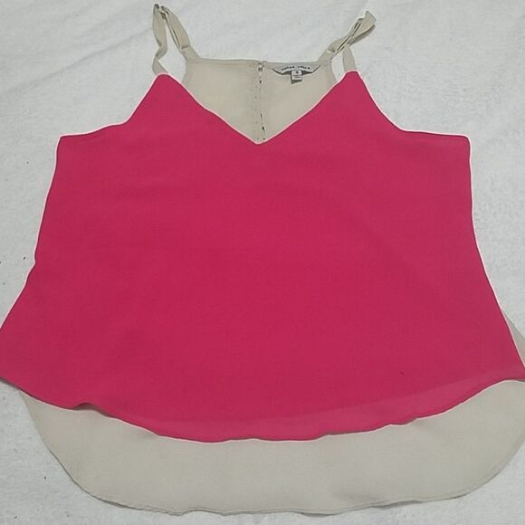 Naked Zebra Pink & Cream Sheer Tank Top (Small) - Picture 1 of 5